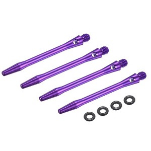 Unique Bargains 2BA Thread Aluminum Dart Shafts with Rubber Rings for Steel Tip 4 Pcs - 1 of 4