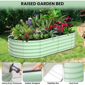 Oval/Round Raised Garden Bed – Large Wave-Shaped Outdoor Planter Box, Galvanized Steel, Open-Ended Base, Spacious Elevated Planter for Gardening - 1 of 4