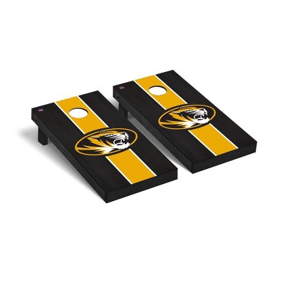 NCAA Missouri Tigers Premium Cornhole Board Onyx Stained Striped Version