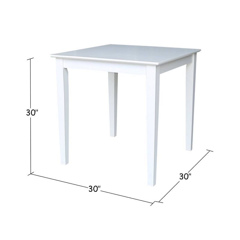 Solid Wood 30 " Square Dining Height Table White - International Concepts, 6 of 7