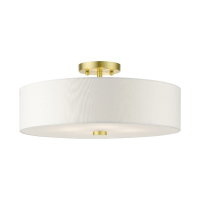Livex Lighting Meridian 4 - Light Semi-Flush Mount in  Satin Brass