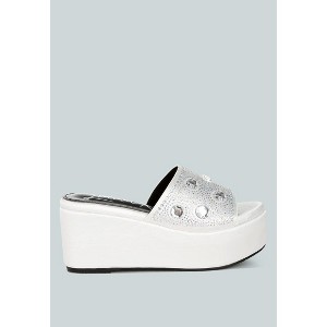 Meta charts Diamante & Rhinestone Flatform Sandals - 1 of 4