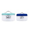 Outshine Co Farmhouse Round Tin Snack Containers with Lids - Set of 2 - 2 of 4