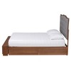 Baxton Studio King Irena Fabric and Wood Platform Storage Bed Gray/Walnut Brown: Upholstered Headboard, 4 Drawers - 4 of 4