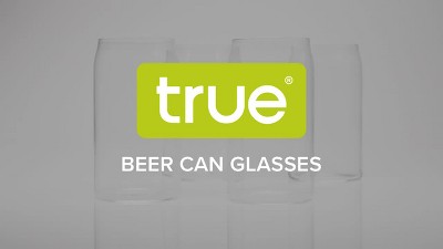 True Beer Can Pint Glass, Clear Glass Beer Cup, Set Of 4, Holds 16 Ounces,  Dishwasher Safe, Beer Can Shape, Tapered Lip, Craft Beer Glass : Target