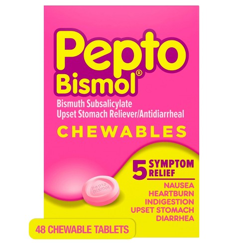Pepto-Bismol  5 Symptom Digestive Relief Chewable Tablets 48ct - image 1 of 4