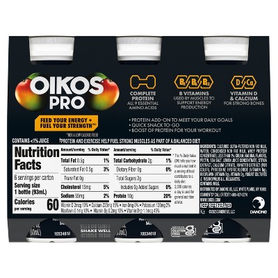 OIKOS Pro Mango Traditional Yogurt Drink - 18.6 fl oz/6ct Cups