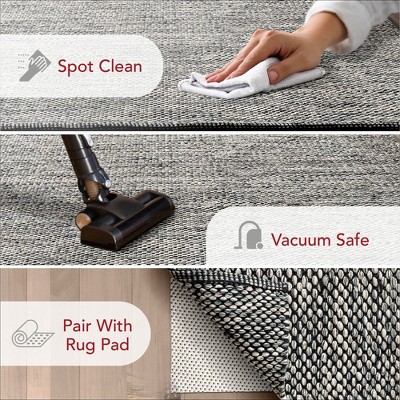 Coastal Cool Gray Cotton 4' x 6' Handcrafted Area Rug