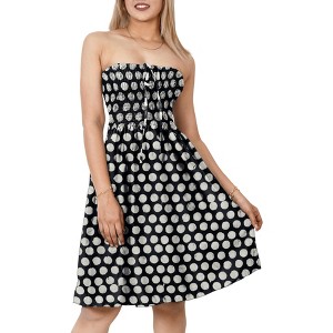 LA LEELA Women's Tube Dress Short Boho Vacation Holiday Evening