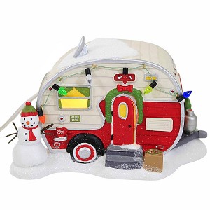 Department 56 Villages 4.0 Inch Santa's Man Cave North Pole Camper Snowman Village Buildings - 1 of 3