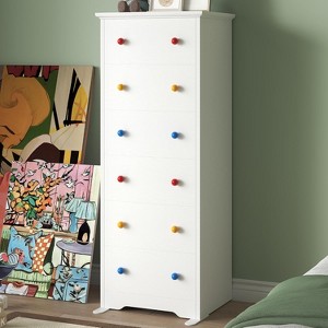SJ STAR&JANE 6 Drawer Dresser with Colorful Black Handles Optional Chest of Drawers - 1 of 1