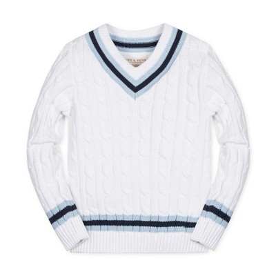 Hope & Henry Boys'  Long Sleeve V-Neck Cricket Sweater, Kids