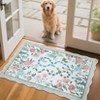 Scalloped Edge Area Rugs for Living Room Bedroom Floral Printed Snake Pattern Washable Rug Soft Non-Slip Low Pile Accent Rug - 2 of 4