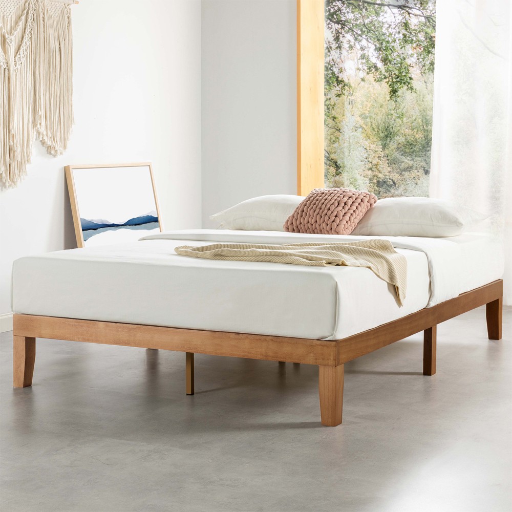 Photos - Bed Frame King 12" Naturalista Classic Solid Wood Platform Bed Natural Pine - Mellow