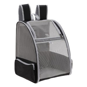 Unique Bargains Pet Backpack Foldable Pet Backpack for Cats and Small Dogs 12.6"x11.02"x16.14" Black - 1 of 4