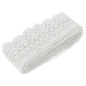 Unique Bargains Cotton Vintage Hollow Lace Decorative Ribbon Trim 4.8 Yards x 3 Inch - 1 of 3