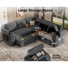 Vipbear 85"Modular Sectional Sleeper Sofa with Pull Out Bed,5Seat L-Shaped Couch with Reclining Backrest|USB|Storage Chaise Armrest,Tool Free Assembly - 4 of 4