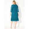 Catherines Women's Plus Size Shirred Lace Flounce Dress - 3 of 4