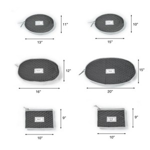 LunaLulinlk Quilted Cases Gray Craft & Hobby Storage Bags & Cases for Fine China, Set of 6 - 1 of 4