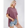 EXLURA Womens Summer Oversized T Shirts Casual Short Sleeve Loose Maternity Tops Crewneck Tunic Plus Gym Workout Top - 3 of 4