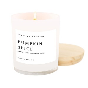 Sweet Water Decor Pumpkin Spice 11oz White Jar Soy Candle - 1 of 3