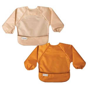 Tiny Twinkle Mess-Proof/Waterproof 2-Pack Long-Sleeve Baby Bib, Machine Washable Smock for Eating - 1 of 4