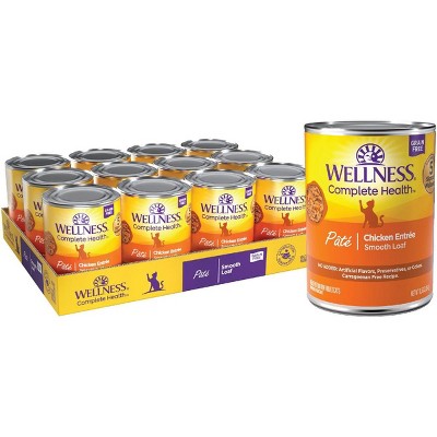 Wellness Complete Health Pate Chicken Entree Grain-Free Natural Canned Cat Food, 12.5 oz, Case of 12