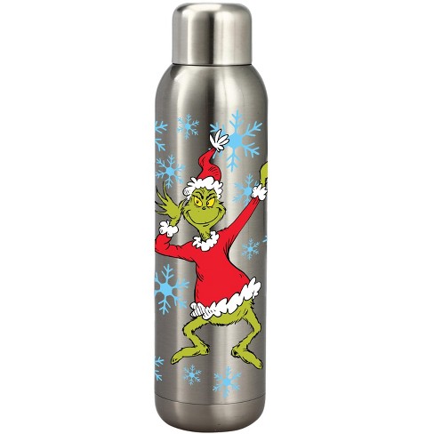 The Grinch Grinning Face 40 Oz Green Stainless Steel Tumbler With Handle 