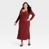 Women's Long Sleeve Rib-Knit Maxi Dress - A New Day™ - 3 of 3