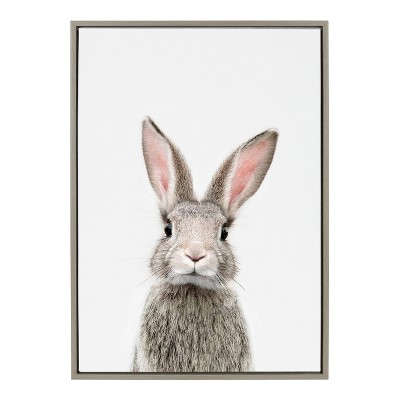 23" x 33" Sylvie Young Rabbit Framed Canvas by Amy Peterson Gray - Kate & Laurel All Things Decor