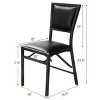 ADILE Folding Chairs Set of 2, Dining Chairs with Padded Seats, Black - 3 of 4