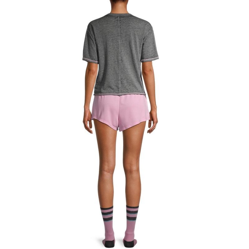 Women's Friends TV Show Pajama Set 3 PC Burnout Shirt Shorts W/ Crew Socks, 3 of 7