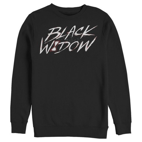 Men's Marvel Black Widow Hourglass Silhouette Long Sleeve Shirt Black Large