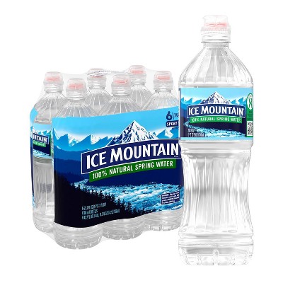 Ice Mountain Brand 100% Natural Spring Water - 6pk/23.7 fl oz Sport Cap Bottles