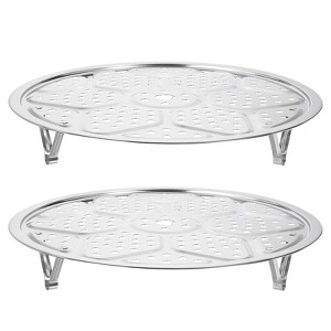 Unique Bargains Stainless Steel Heat Resistant Rust Resistant Steamer Rack with Stand - 1 of 4