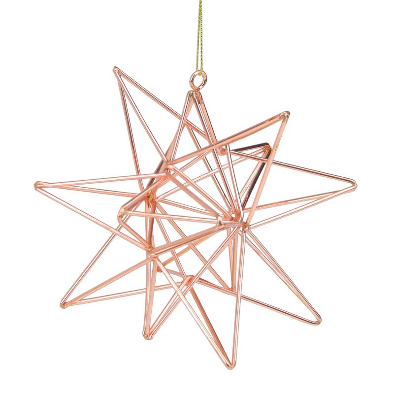 Northlight Rose Gold Geometric Star Christmas Ornament, 1 of 3