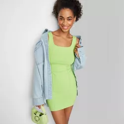 Women's Sleeveless Seamed Bodycon Dress - Wild Fable™ Lime Green L