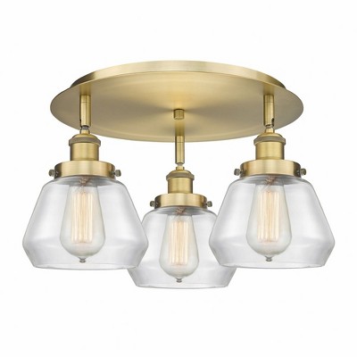 Fulton - 3 Light Flush Mount In Art Deco Style-8 Inches Tall and 18.25 Inches Wide