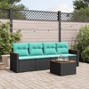vidaXL Patio Sofa Set Black, Blue - With Table - 2 of 4