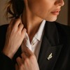 Ross-Simons 7-9mm Cultured Pearl and .10 ct. t.w. Diamond Seashell Pin in 18kt Gold Over Sterling - 2 of 3