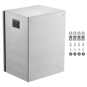 VEVOR Steel Electrical Box, 16"x 12"x 10", 304 Stainless Steel Electrical Enclosure Box, Wall-Mounted Outdoor Electrical Electronic Equipment, Silver - 1 of 4
