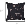 20" Blue Geometric Cotton Blend Throw Pillow With Embroidery - 3 of 4
