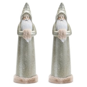 Melrose Glittered Santa Statue (Set of 2) - 1 of 4