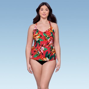 Aqua Green, Women's Y-Back Tankini - 1 of 3