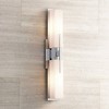 Possini Euro Design Midtown Modern Wall Light Chrome 23 1/2" Fixture White Glass Shade for Bedroom Bathroom Vanity Reading Living Room Hallway House - 2 of 4