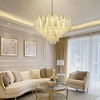 CityFurn 31" Modern Brass Alabaster Round Chandelier for Dining Room - 3 of 4