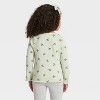 Toddler Girls' Long Sleeve Ribbed Shirt - Cat & Jack™ Light Green 18M - 2 of 3
