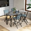 Tangkula Folding Bar Stools Set of 6 Patio Sling Chairs w/ Backrest Humanized Footrest Blue - 2 of 4