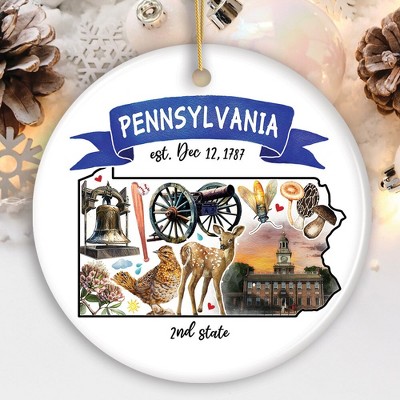 Artistic Pennsylvania State Themes and Landmarks Christmas Ornament| OrnamentallyYou