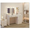 Vanity Desk with Mirror, LED Lights and Power Outlet Makeup Table with 3 Drawers and Storage Shelves Dressing Table for Bedroom Dressing Room - 3 of 4